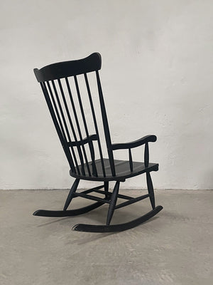 Ebonised rocking chair