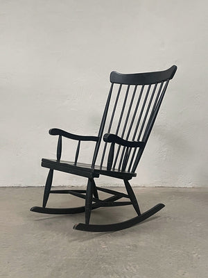 Ebonised rocking chair