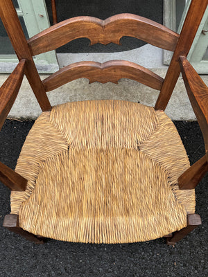 Farmhouse rush armchair