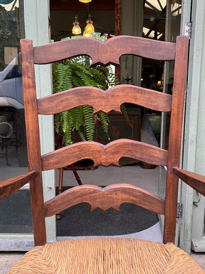 Farmhouse rush armchair
