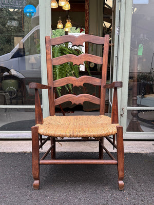 Farmhouse rush armchair