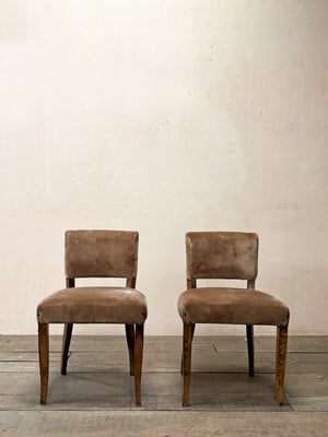 Pair of silk velvet chairs