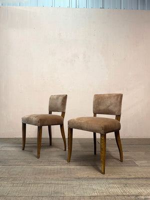 Pair of silk velvet chairs