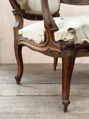 Walnut armchair 'as is'
