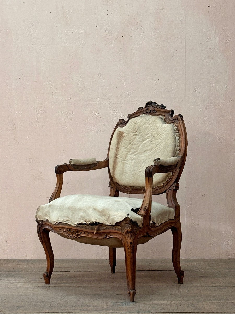 Walnut armchair 'as is'