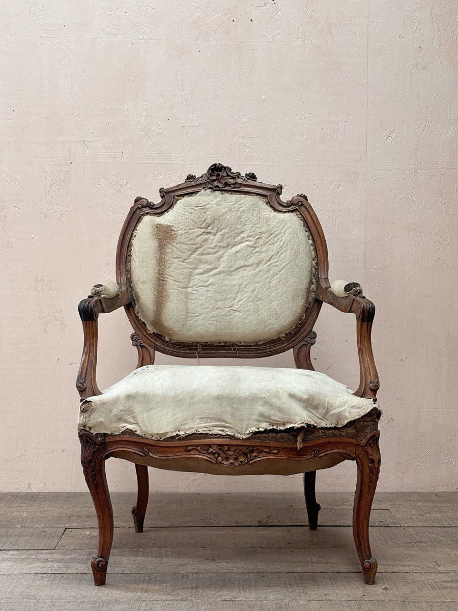 Walnut armchair 'as is'