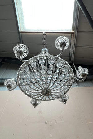6-arm beaded chandelier