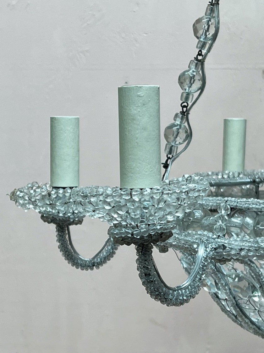 6-arm beaded chandelier