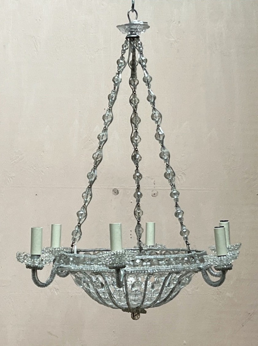 6-arm beaded chandelier