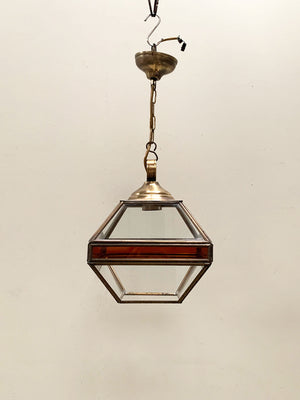 Brass lantern with amber panels