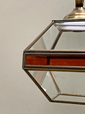 Brass lantern with amber panels