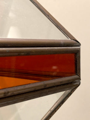 Brass lantern with amber panels