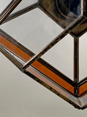 Brass lantern with amber panels