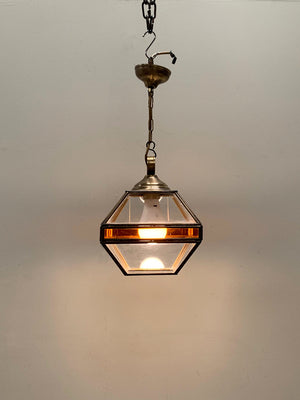Brass lantern with amber panels