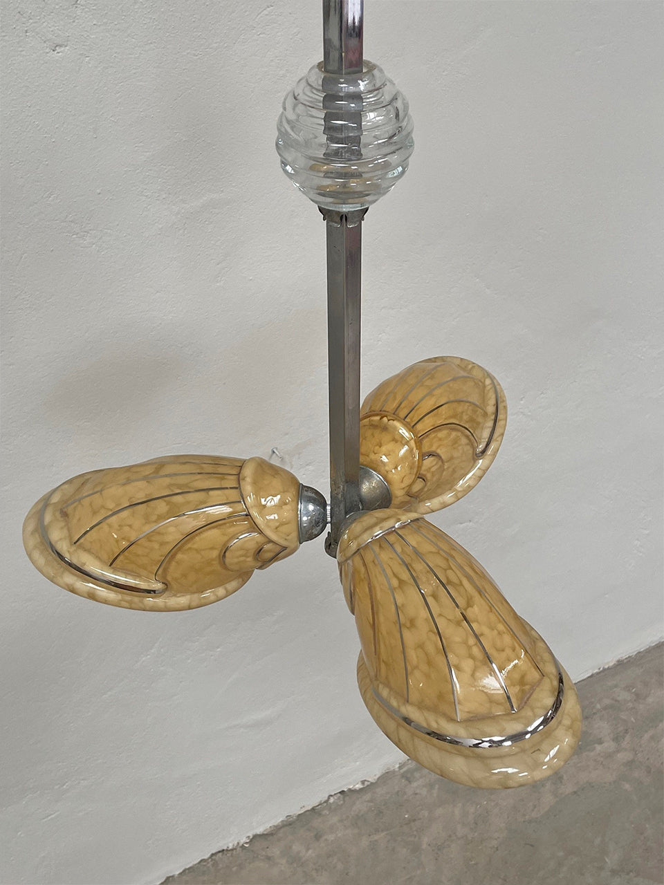Art Deco three shade ceiling light