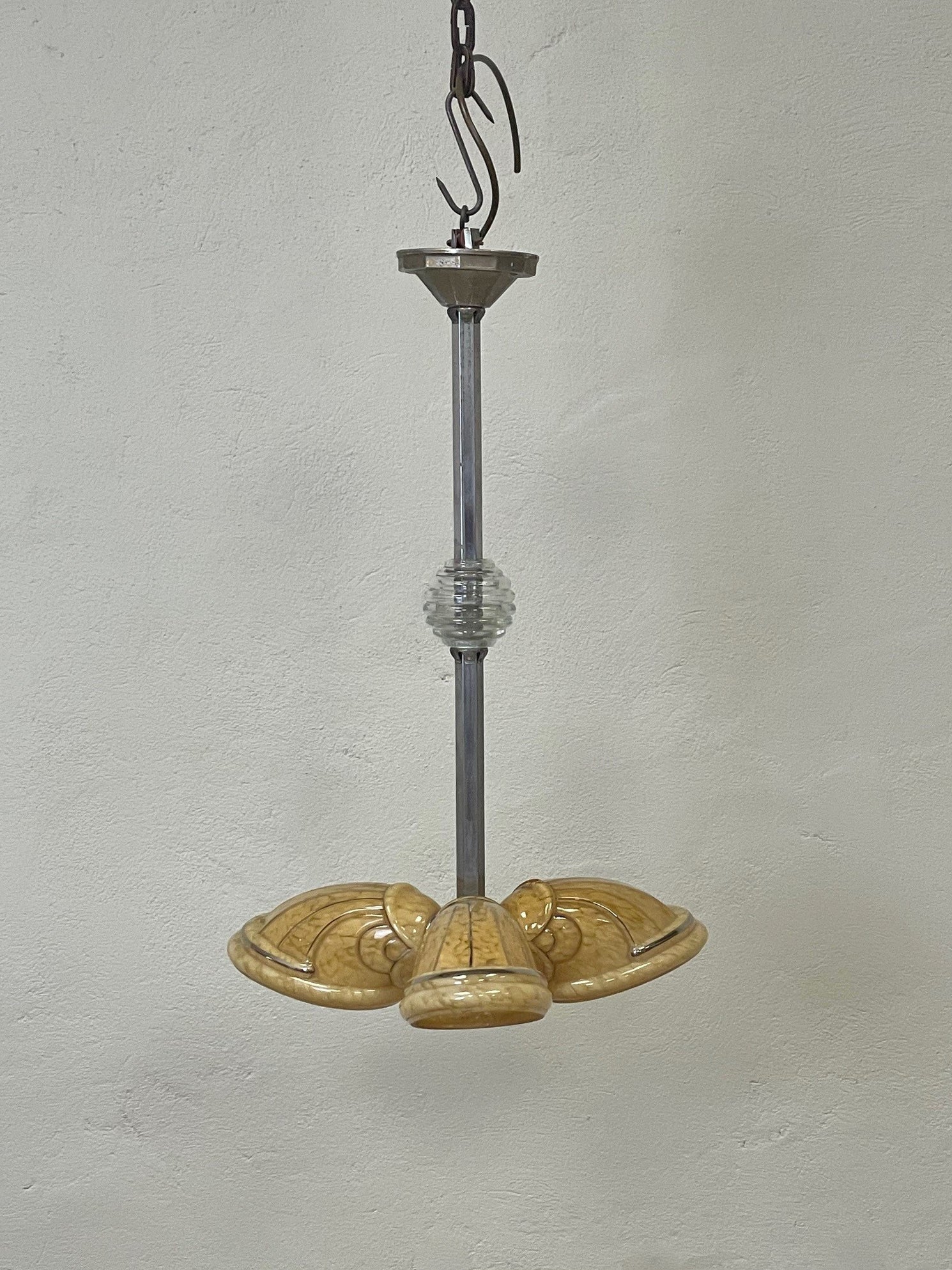 Art Deco three shade ceiling light