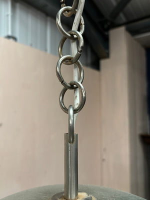 Glass and steel pendant (inc. re-wiring)