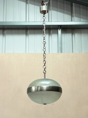 Glass and steel pendant (inc. re-wiring)