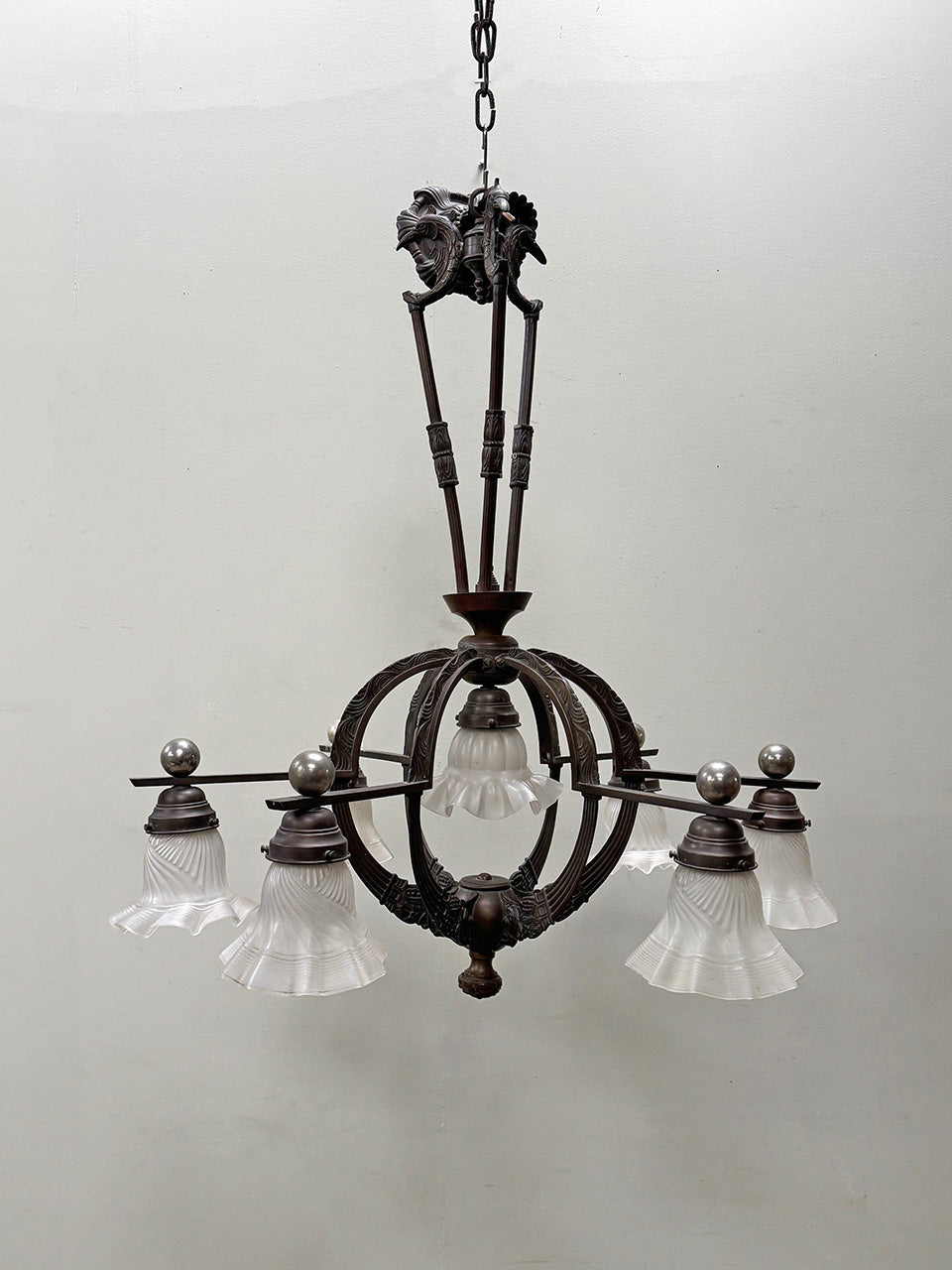 Bronze gothic chandelier 'as is'