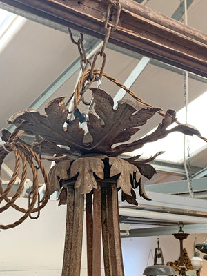 Large glass and metal uplighter