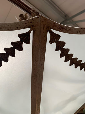 Large glass and metal uplighter