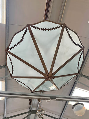 Large glass and metal uplighter