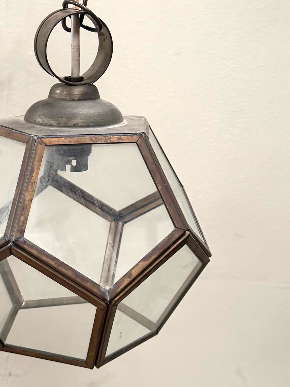 Brass nonagon lantern 'as is'