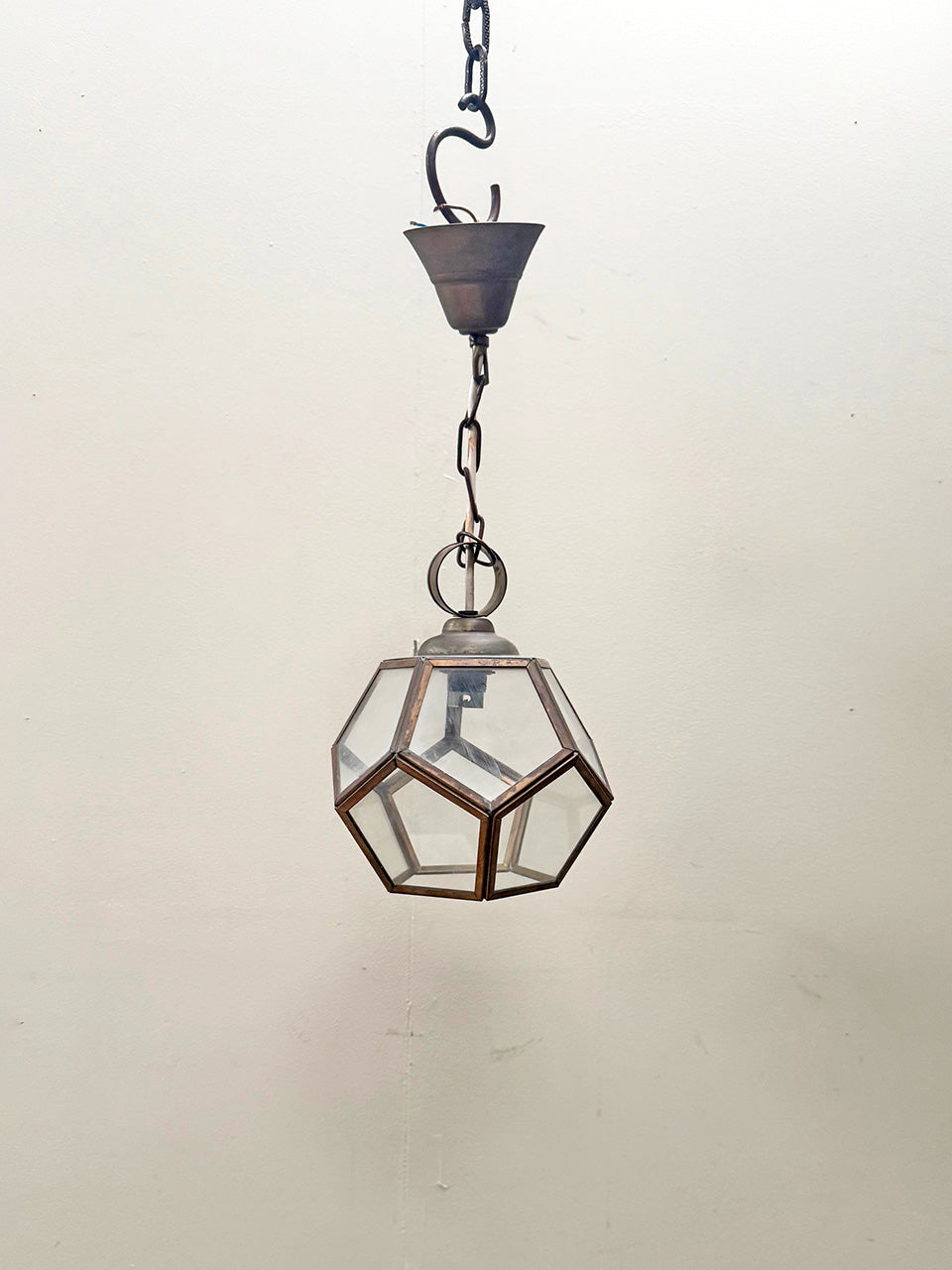 Brass nonagon lantern 'as is'