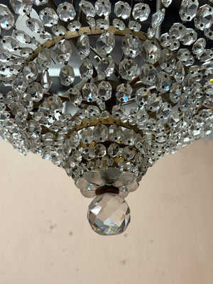 Pair of small crystal chandeliers