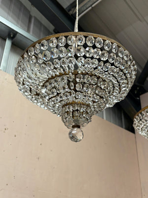 Pair of small crystal chandeliers