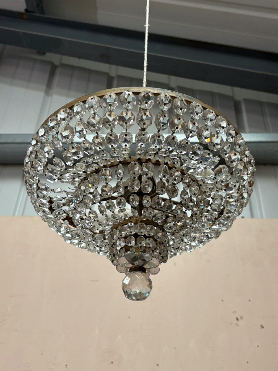 Pair of small crystal chandeliers