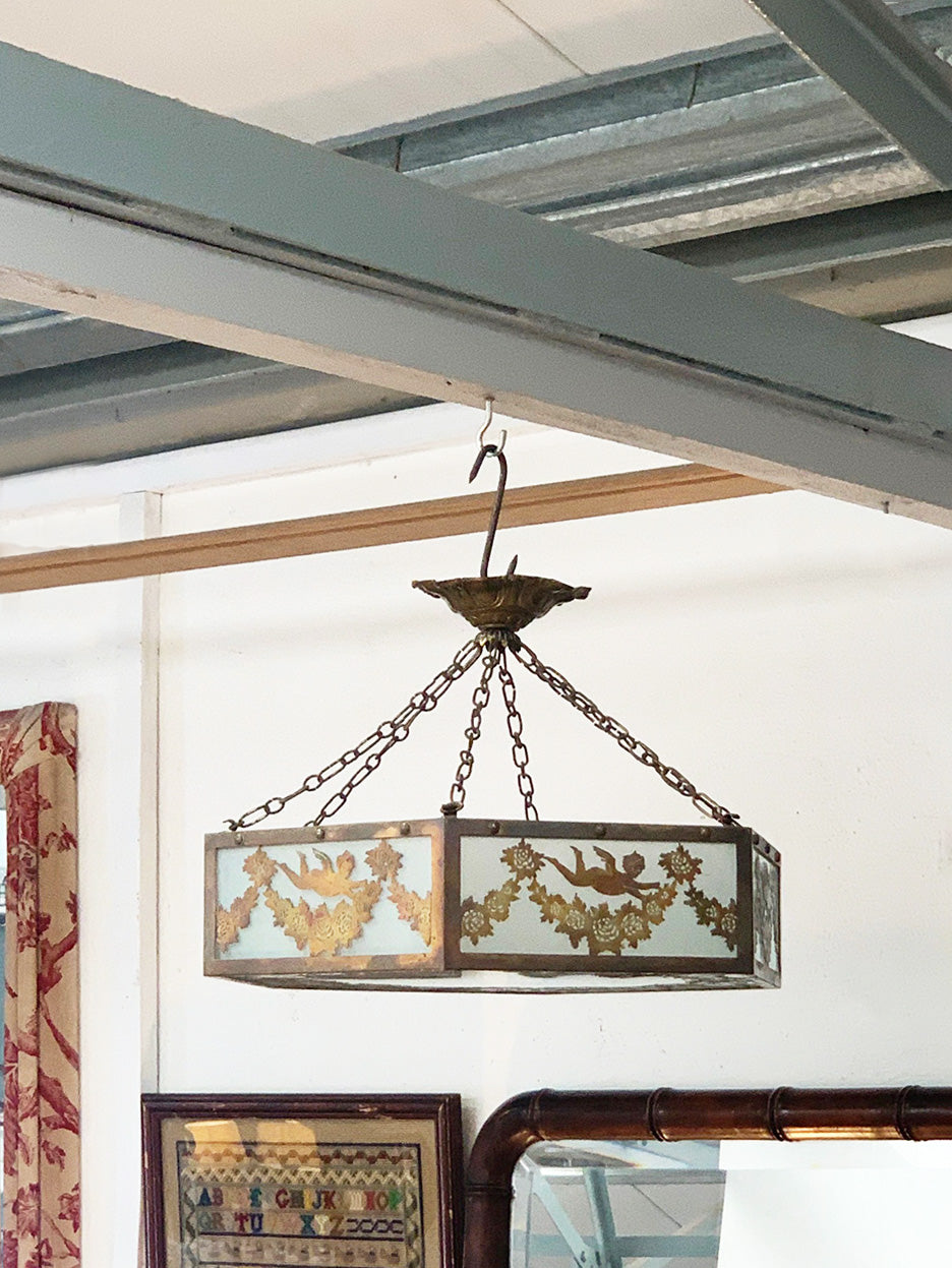 Pretty brass and glass ceiling shade