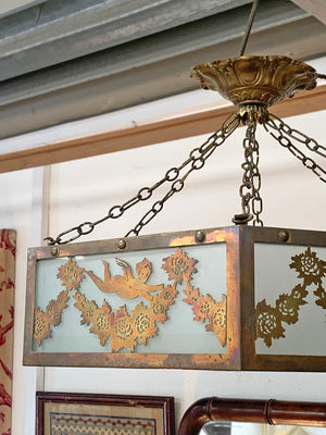 Pretty brass and glass ceiling shade