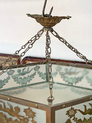 Pretty brass and glass ceiling shade