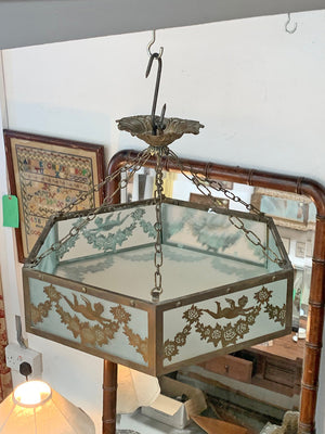 Pretty brass and glass ceiling shade