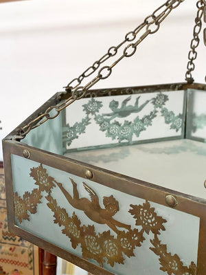 Pretty brass and glass ceiling shade