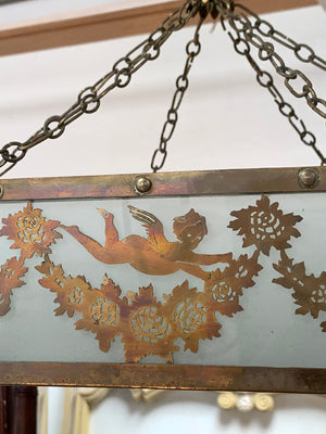 Pretty brass and glass ceiling shade