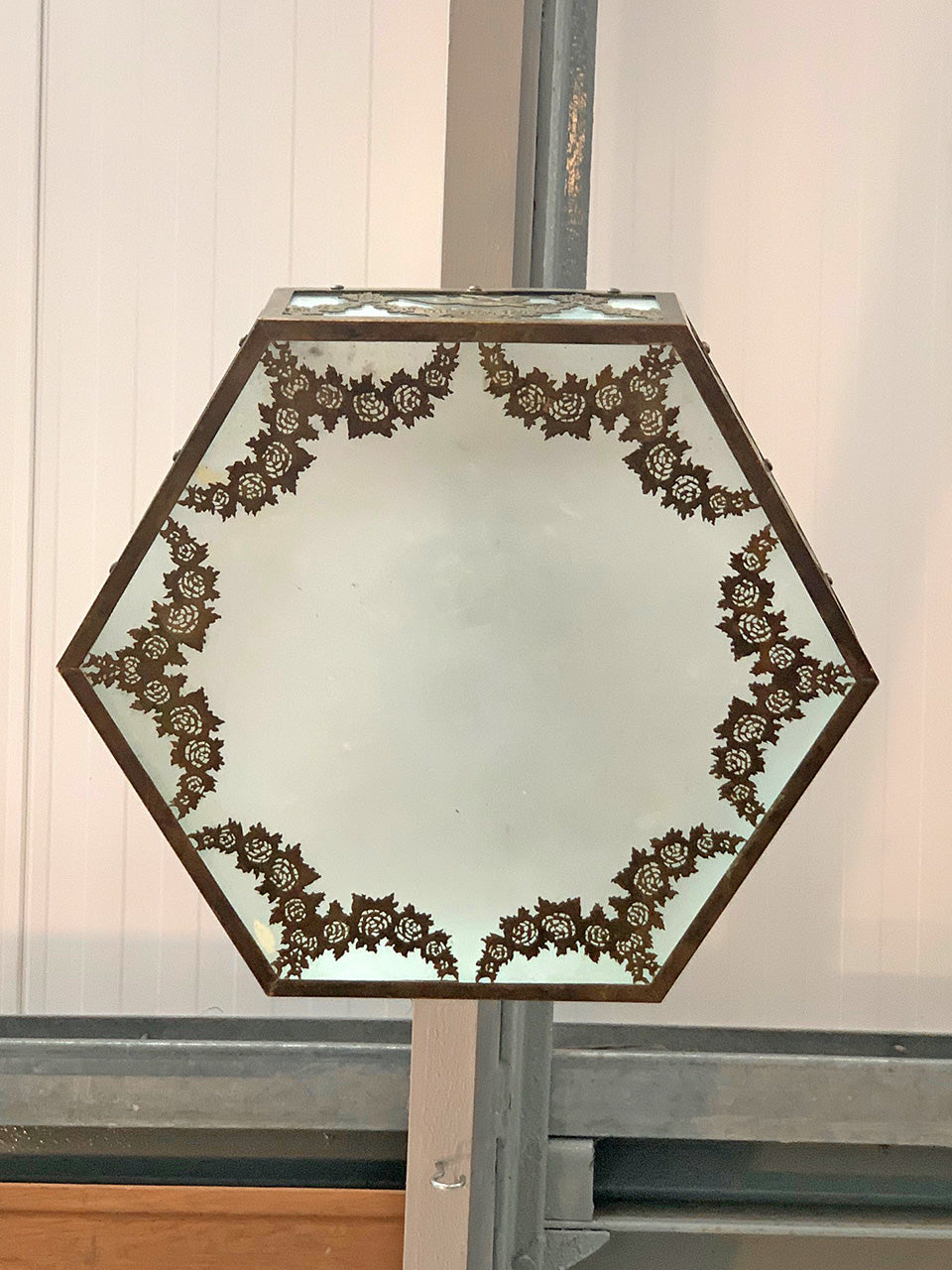 Pretty brass and glass ceiling shade