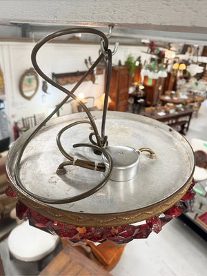 Red glass chandelier (Reserved)