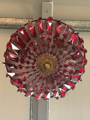 Red glass chandelier (Reserved)