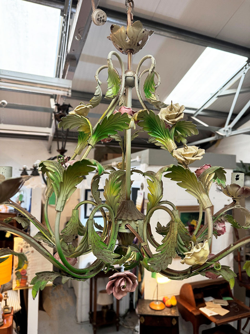 Toleware candle chandelier