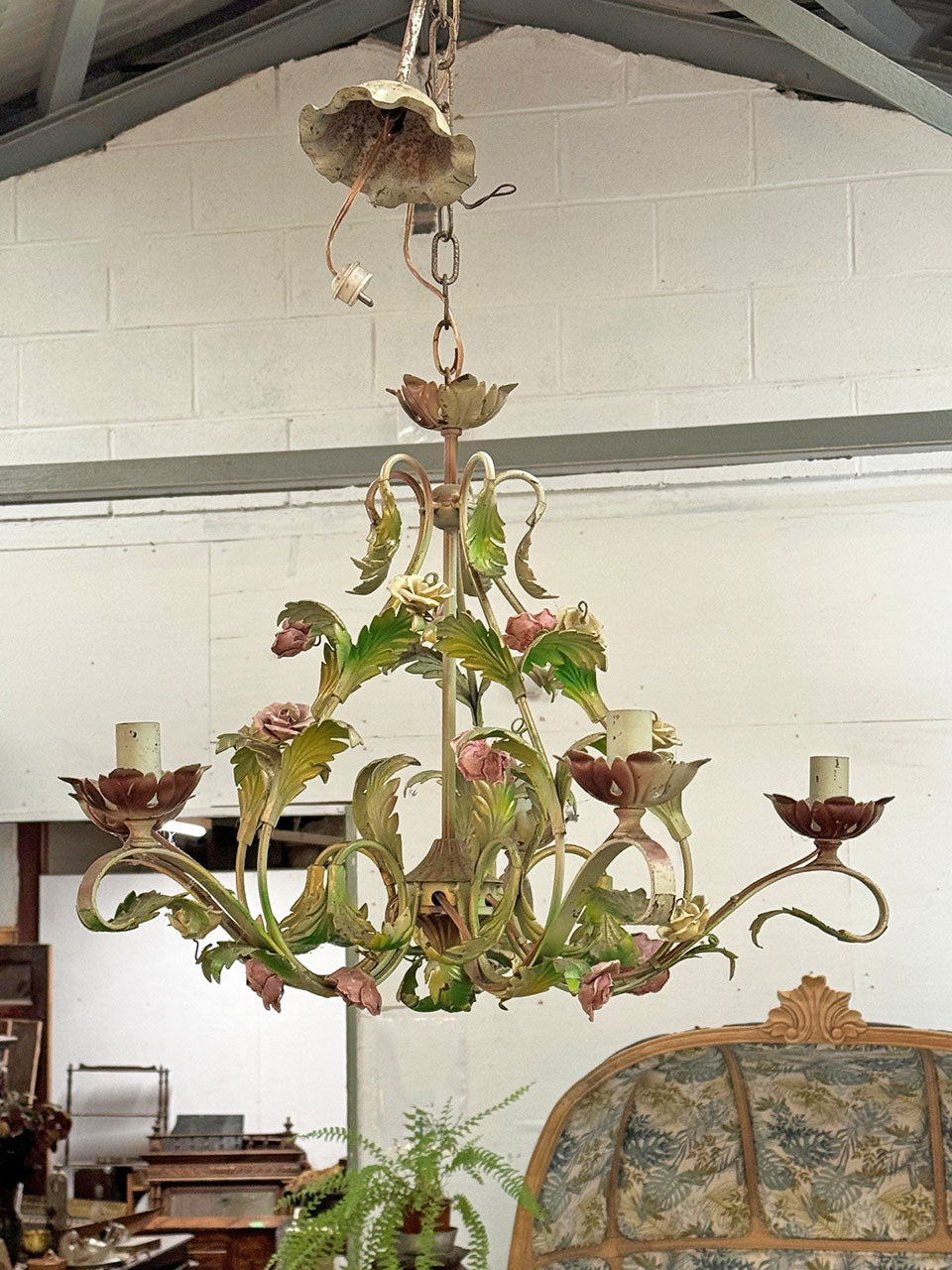 Toleware candle chandelier