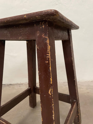 Two brown painted stools (each)