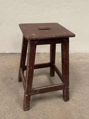 Two brown painted stools (each)