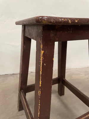 Two brown painted stools (each)