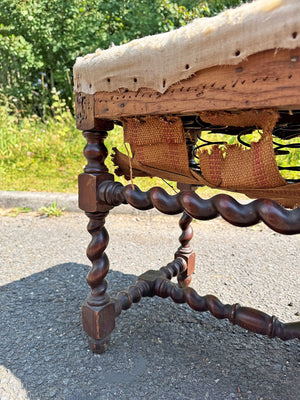 Barley twist bench for re-upholstery