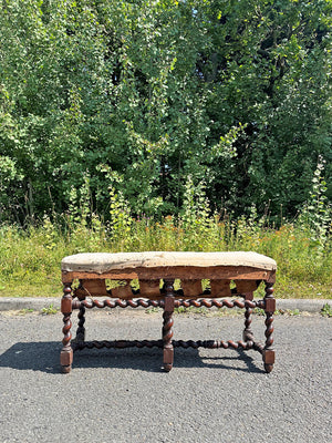 Barley twist bench for re-upholstery