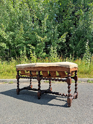 Barley twist bench for re-upholstery