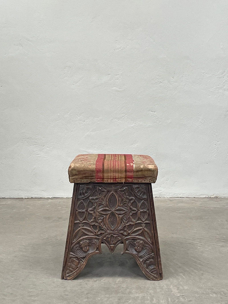 Carved base stool