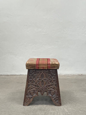 Carved base stool